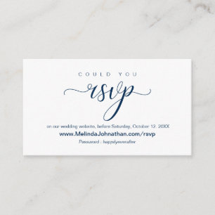 Online RSVP website respond, wedding Enclosure Card