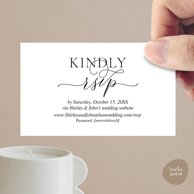 Online RSVP website, wedding invitation (Online Wedding Invitation RSVP, website, password, card, modern minimalist classy black white)