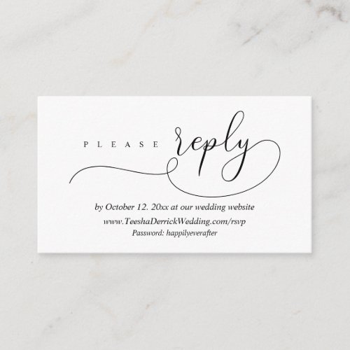 Online RSVP Wedding Reply Modern Minimalist Enclosure Card