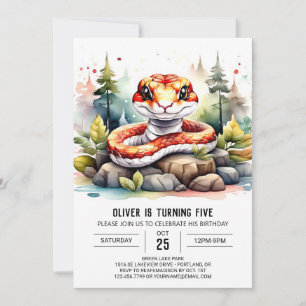 Online Snake Kids Birthday Party Invitation