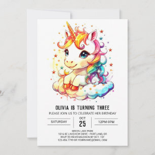 Online Unicorn Birthday Splendor Invitation