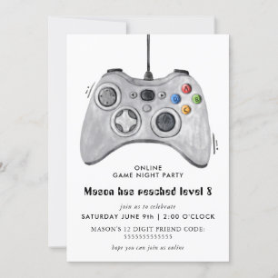 Online Video Game Birthday Party Invitation