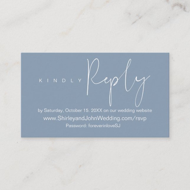 Online Wedding Celebration RSVP, Modern Minimalist Enclosure Card (Front)