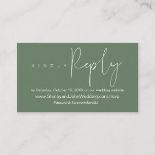 Online Wedding Celebration RSVP, Modern Minimalist Enclosure Card