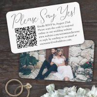 Online Wedding RSVP QR Code & Photo Please Say Yes