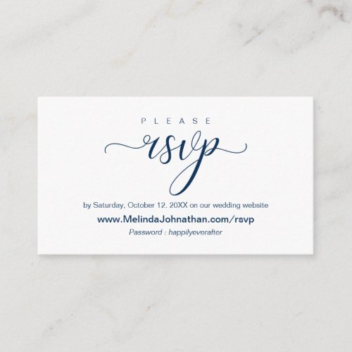 Online Wedding RSVP respond elegant Enclosure Card