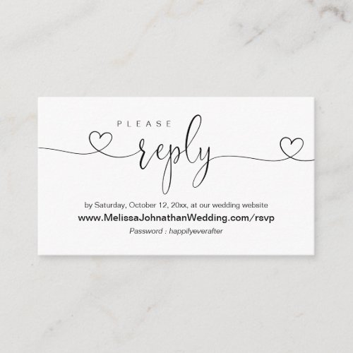Online Wedding Website RSVP Modern calligraphy Enclosure Card