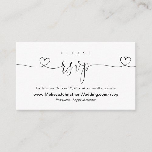 Online Wedding Website RSVP Modern calligraphy Enclosure Card