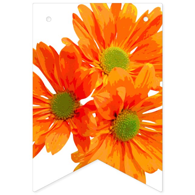 Only 3 Gerbera Blossom + your backgr. & ideas Bunting Flags (First Flag)