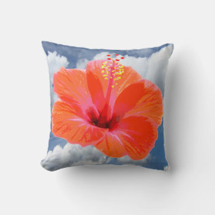 Only a Hibiscus Blossom + your text & ideas Throw Pillow