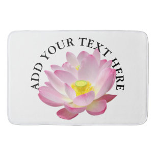 Only a Lotus Blossom + your text & ideas Bathroom Mat