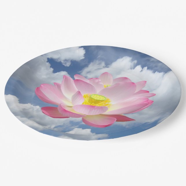 Only a Lotus Blossom + your text & ideas Paper Plates (Angled)
