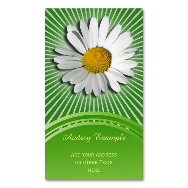 Only a Marguerite Blossom + your backgr. & ideas Business Card Magnet (Front Vertical)