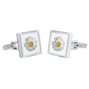 Only a Marguerite Blossom + your text & ideas Cufflinks