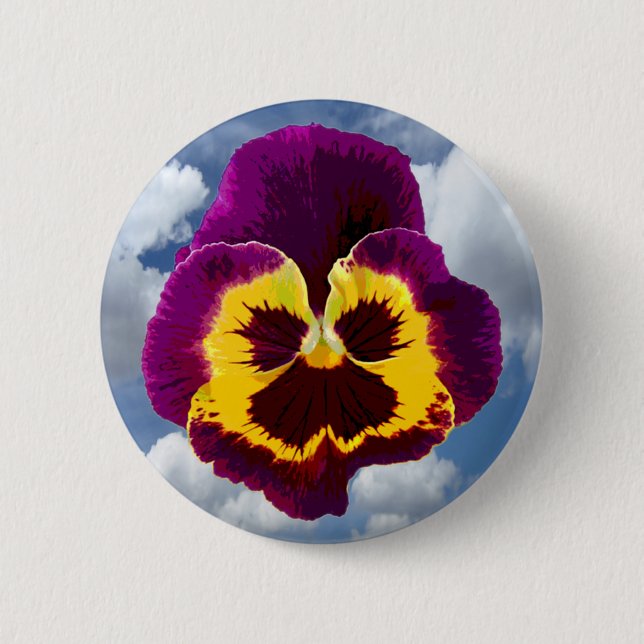 Only a Pansy Blossom + your text & ideas Button (Front)