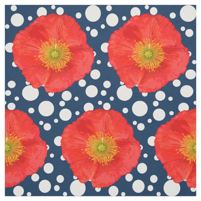 Only a Poppy Blossom + your backgr. & ideas Fabric (Swatch)