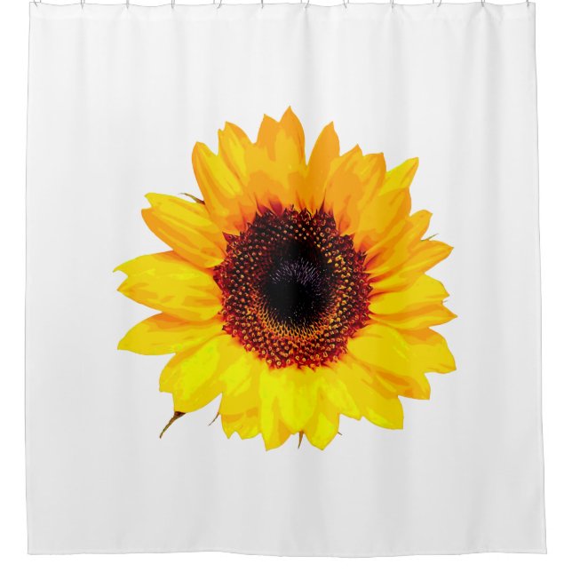 Only a Sunflower Blossom + your backgr. & ideas Shower Curtain (Front)