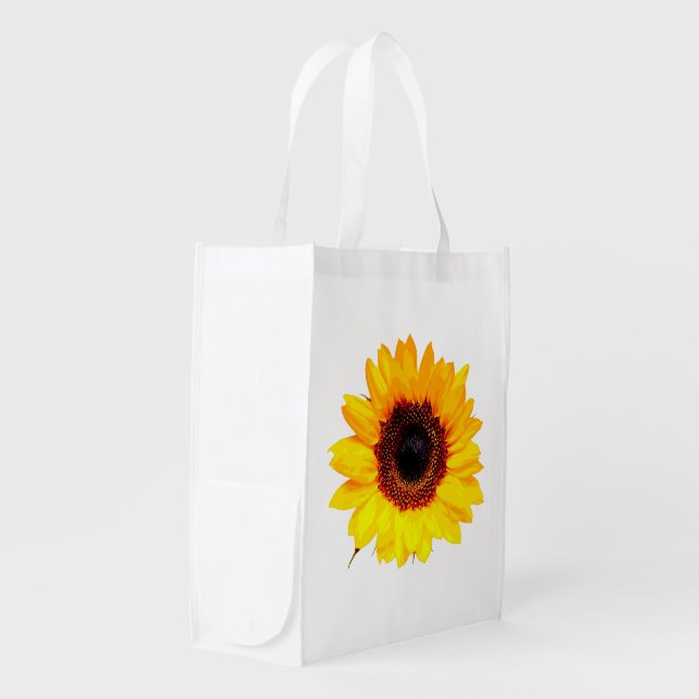 Only a Sunflower Blossom + your text & ideas Grocery Bag (Front Side)