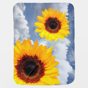 Only a Sunflower Blossom + your text & ideas Receiving Blanket