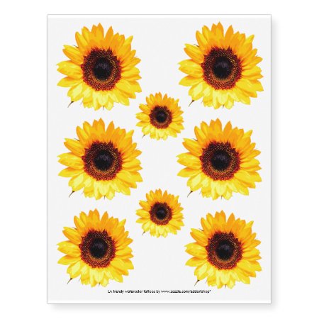 Only A Sunflower Blossom   Your Text & Ideas Temporary Tattoos