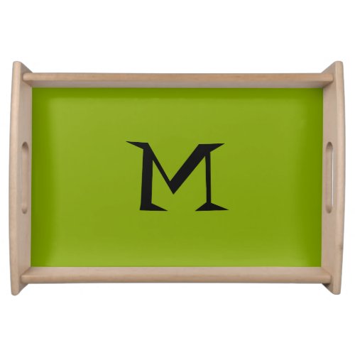 Only apple green cool rustic solid monogram OSCB43 Serving Tray