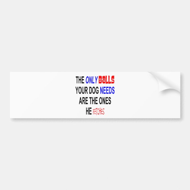 ONLY BALLS NEEDED FETCHED FUNNY.png Bumper Sticker (Front)