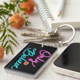 Only Believe Inspirational Quote on Black  Keychain