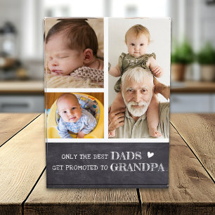 Only Best Dads Get Promoted To Grandpa Collage 3 Photo Block