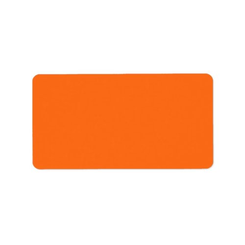 Only brilliant orange simple solid color label