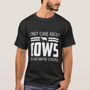 Only Care About Cows Vintage Cow Lover Gif T-Shirt