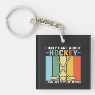 Only Care About Hockey Keychain