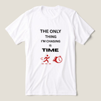 ONLY CHASING TIME Men's White red Graphic Tri-Blend Shirt