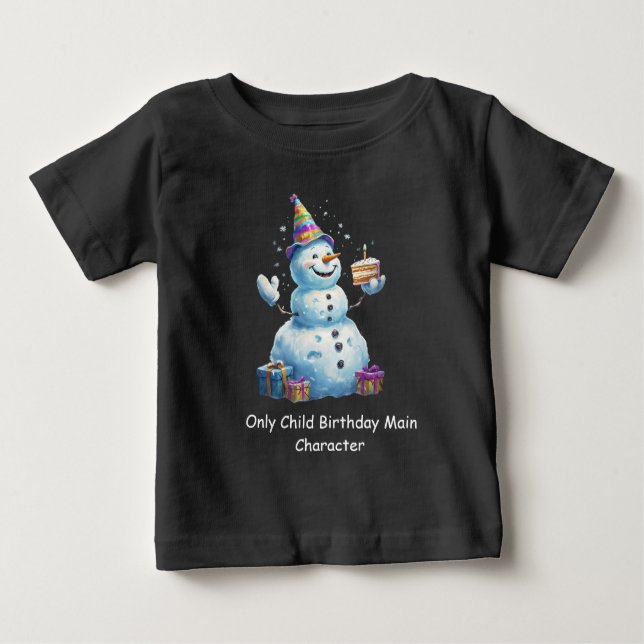 Only Child Birthday Main Character Design Baby T-Shirt (Front)