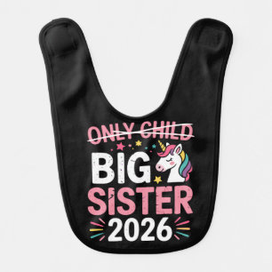 Only Child Crossed Out Big Sister 2026 Pregnancy  Baby Bib