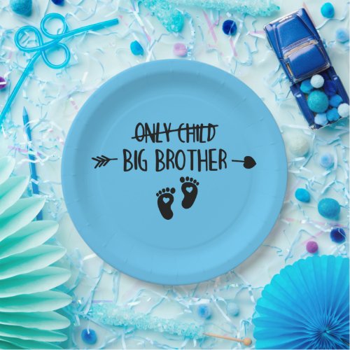 Only Child Crossed Out Now Big Brother Paper Plates