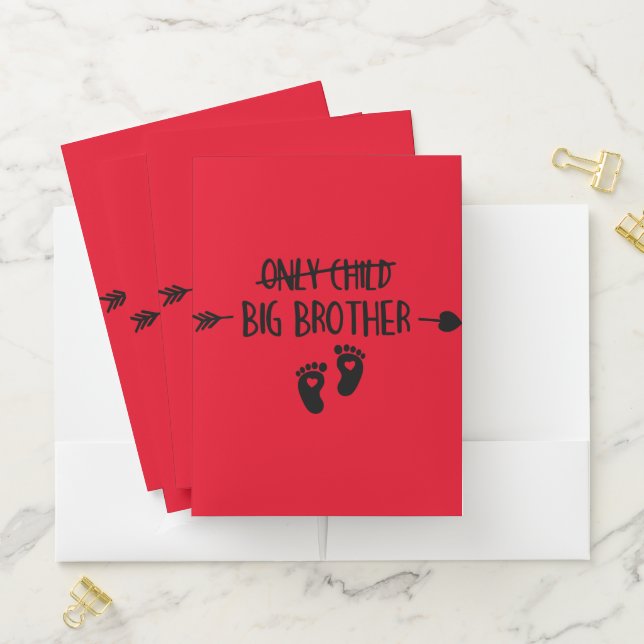 Only Child Crossed Out Now Big Brother Pocket Folder (In Situ)