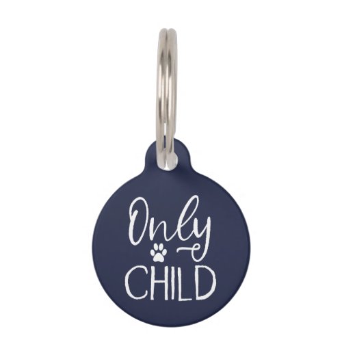 Only Child Navy Blue Custom Pet ID Tag