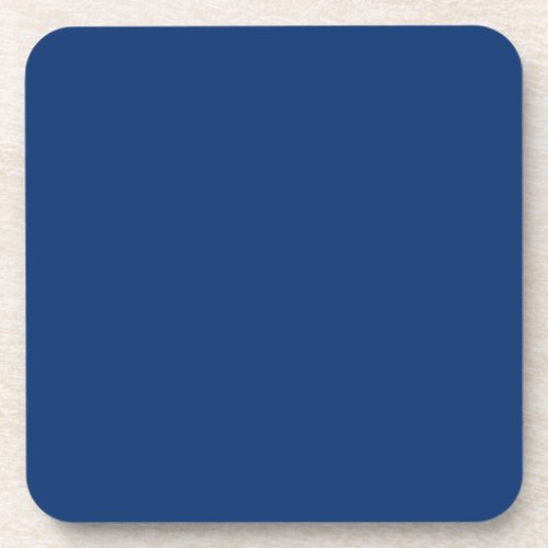 Only cobalt cool blue solid color background drink coaster