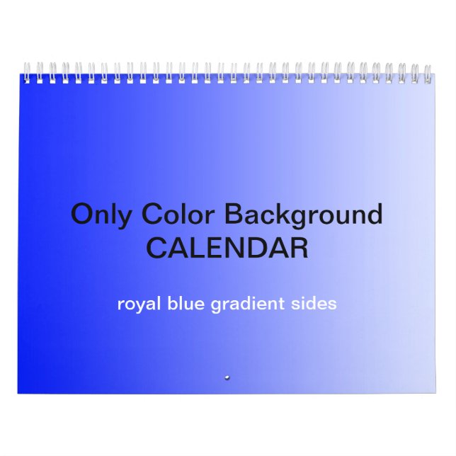 Only Color Background Calendar - Royal blue (Cover)