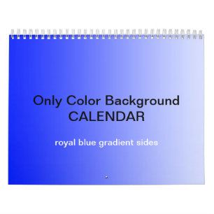 Only Color Background Calendar - Royal blue