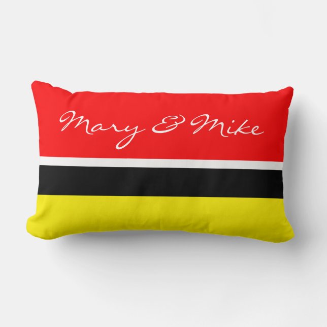 Only Color Background - fire red + your ideas Lumbar Pillow (Front)