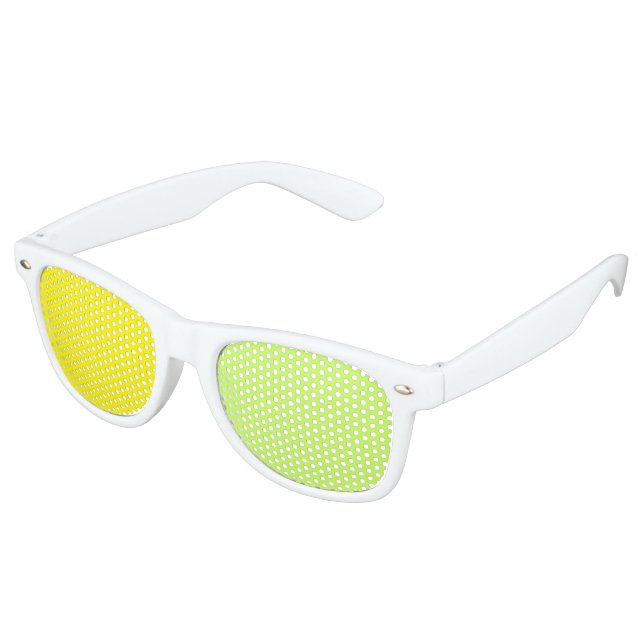 Only Color Background - lemon & light green Retro Sunglasses (Angled)