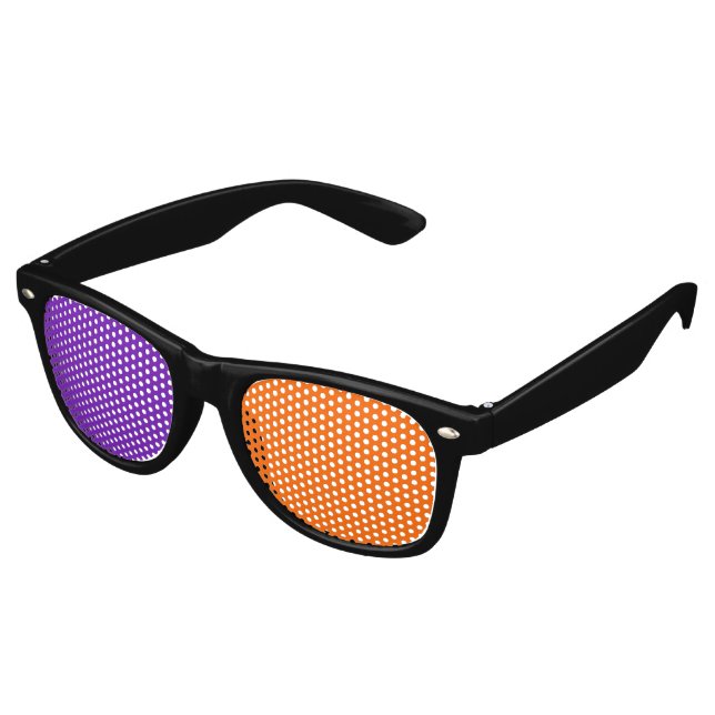 Only Color Background - orange & purple Retro Sunglasses (Angled)