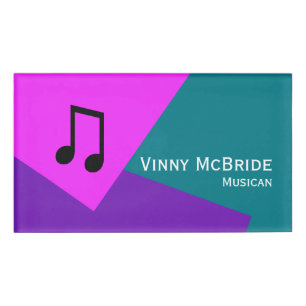 Only Color Background - pink violet + your ideas Name Tag