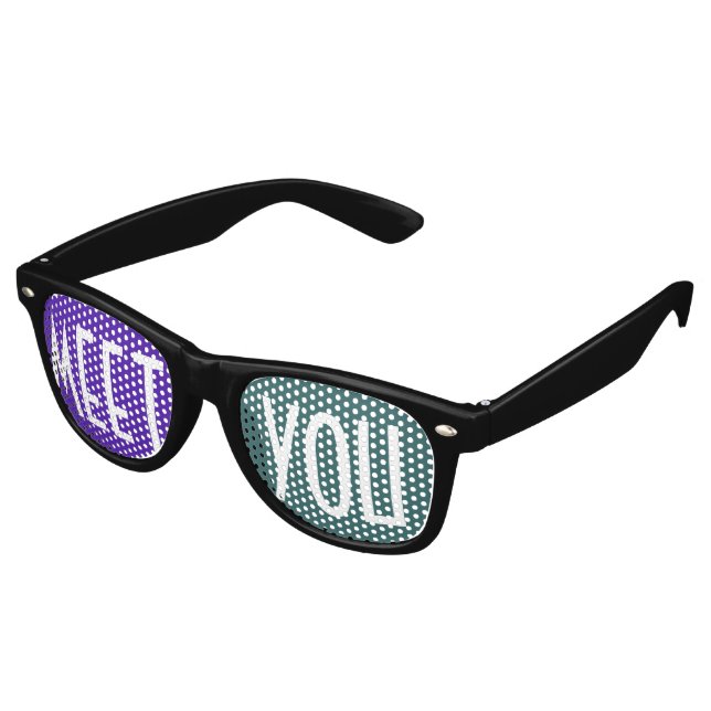 Only Color Background - purple petrol + your ideas Retro Sunglasses (Angled)