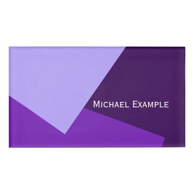 Only Color Background - violet purple + your ideas Name Tag (Front)