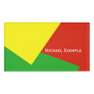 Only Color Background - yellow green + your ideas Name Tag