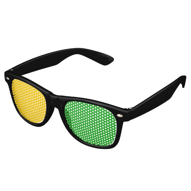 Only Color Background - yellow green + your ideas Retro Sunglasses (Angled)