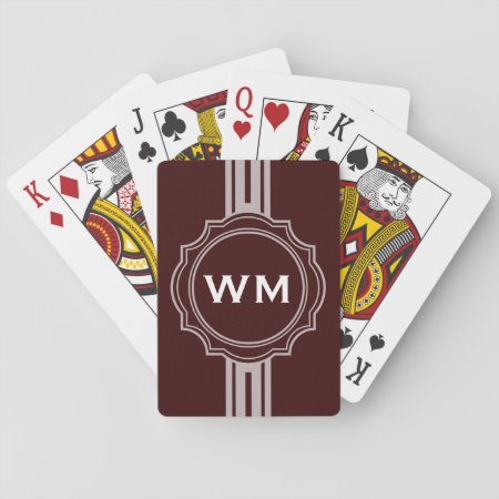 Only Color / Button Banner White   Monogram Playing Cards