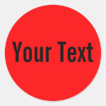 ONLY COLOR | fire red + your text Classic Round Sticker